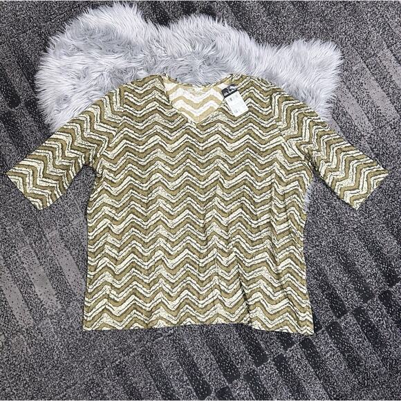 Selection‎ By Ulla Popken 28/30 Brown Abstract Print Blouse Top NWT $79 - Picture 1 of 3